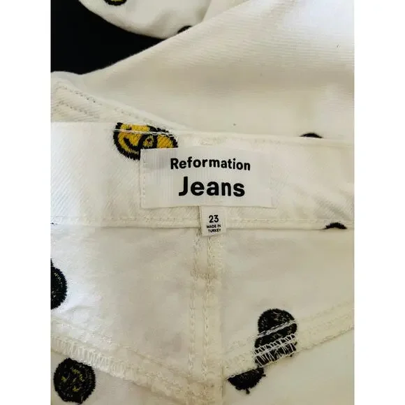 NEW Reformation Mixed Emotions High Rise Straight Jeans Size 23 Cotton 100% - Picture 11 of 13